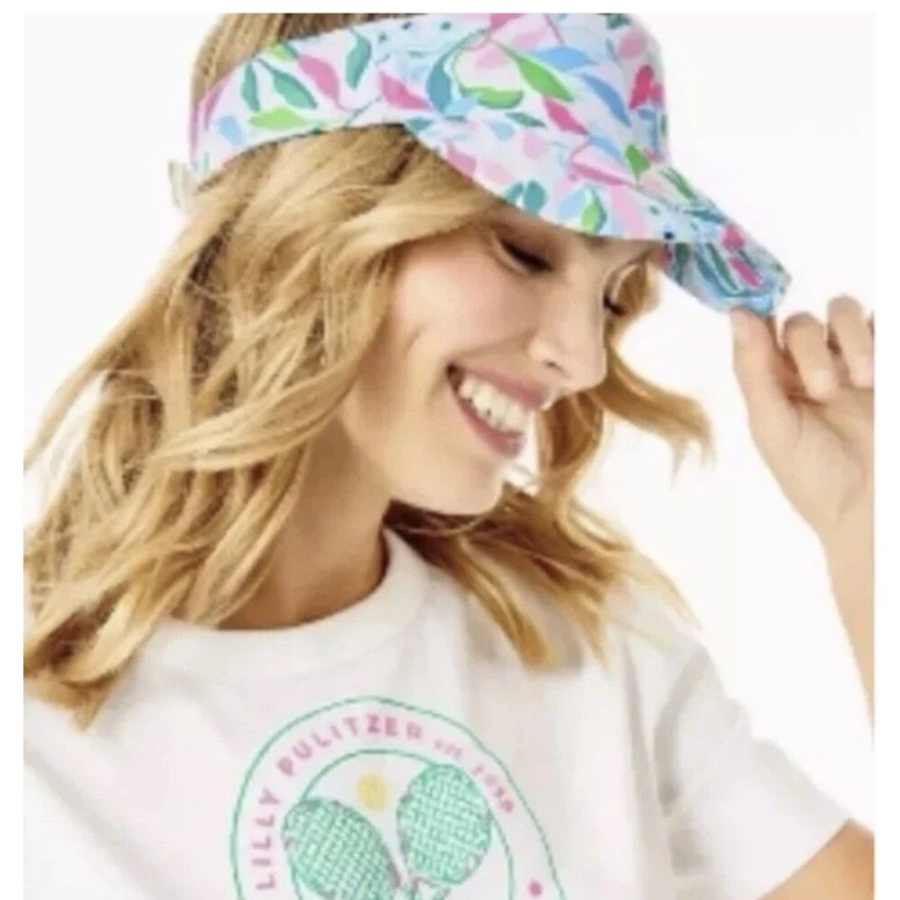 Lilly Pulitzer Pink, Blue & Green Patterned Sun Visor